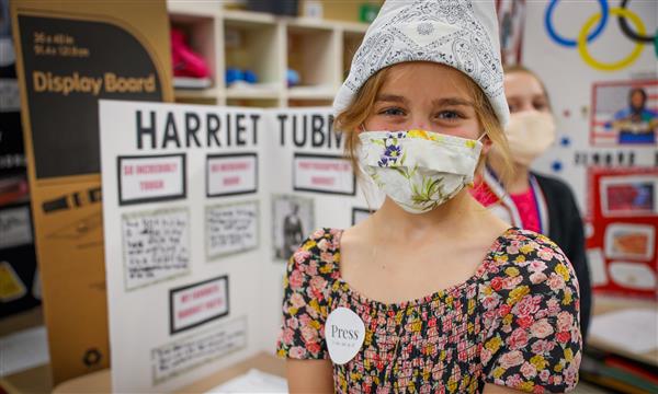 Student dressed as Harriet Tubman